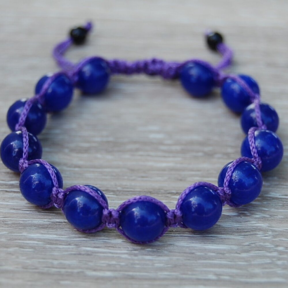 Tibetan Shamballa Style Bracelet,Large 10mm Beads,Drawstring Bracelet